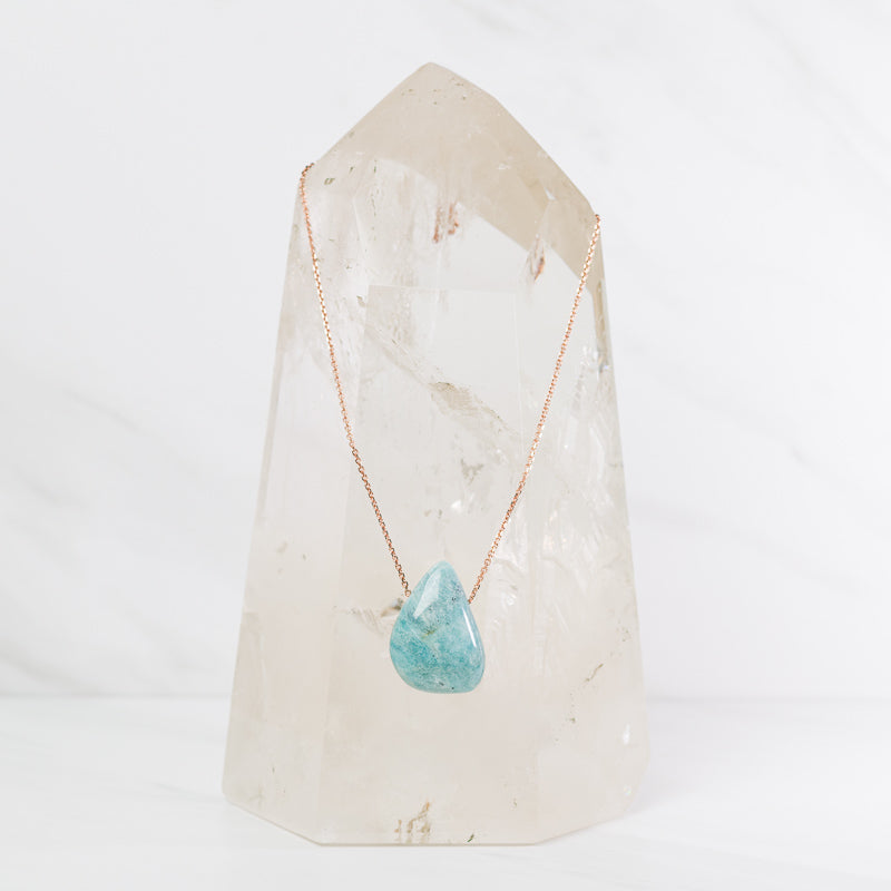 Amazonite teardrop necklace – Sacred Light Soundbaths and Crystals